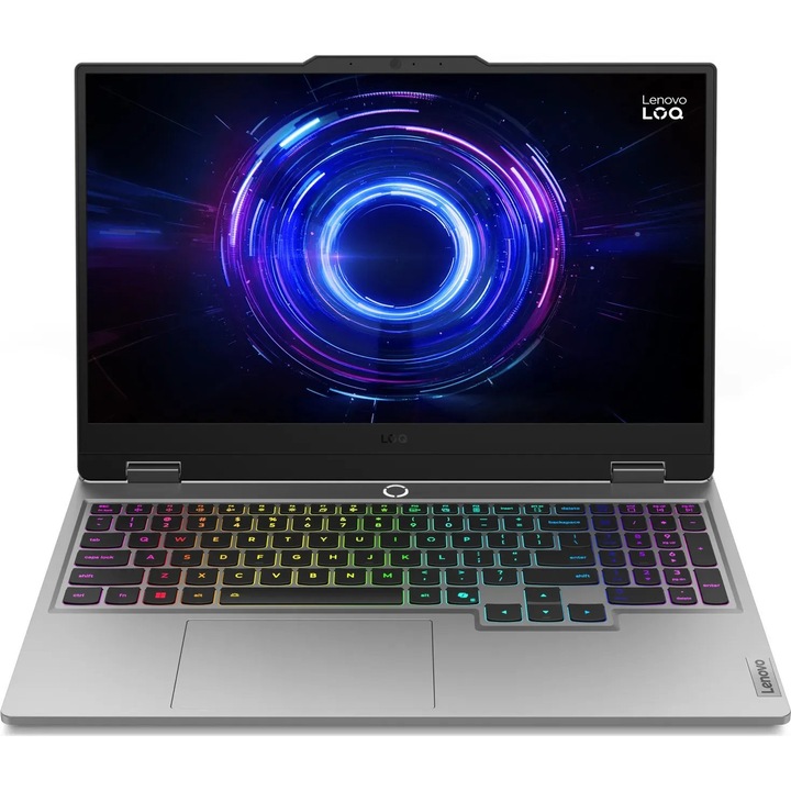 Laptop Lenovo LOQ, 15.6" Full HD, Intel® Core™ i5 13450HX pana la 4.6 GHz, 16 GB RAM DDR5 4800, 1 TB SSD, NVIDIA® GeForce® RTX 5060 8 GB, Free Dos, Luna Grey 1 TB