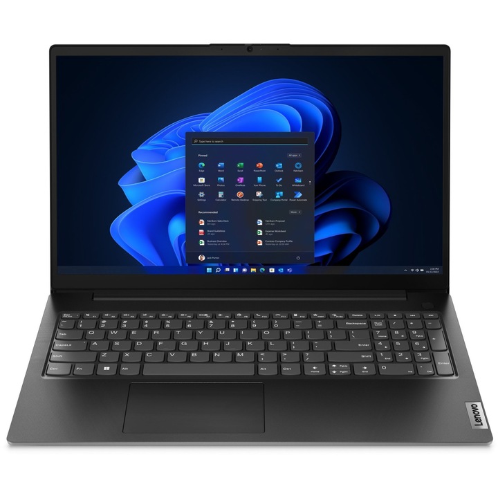 Laptop Lenovo V15 G4 AMN, 15.6" Full HD, AMD Ryzen™ 3 7320U pana la 4.1 GHz, 8 GB RAM LPDDR5 5500, 512 GB SSD, AMD Radeon 610M, Free Dos, Business Black 512 GB