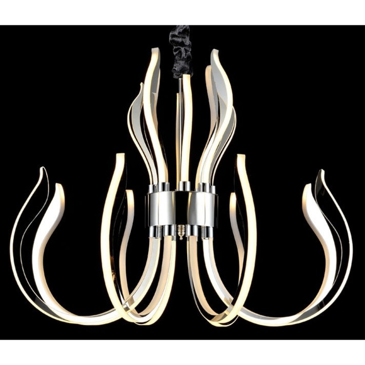 Lampa Suspendata Opticus MD8602-8, Design Modern, Crom Argintiu