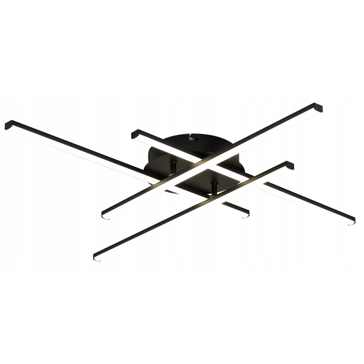 Hebe LED mennyezeti lámpa, 30W, fekete, 73x70cm, modern design, 4 forgatható kar