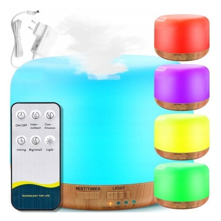 Lampa de noapte cu umidificator, PrzydaSie, RGB, 7 culori, 8W, multicolor, 95x128mm