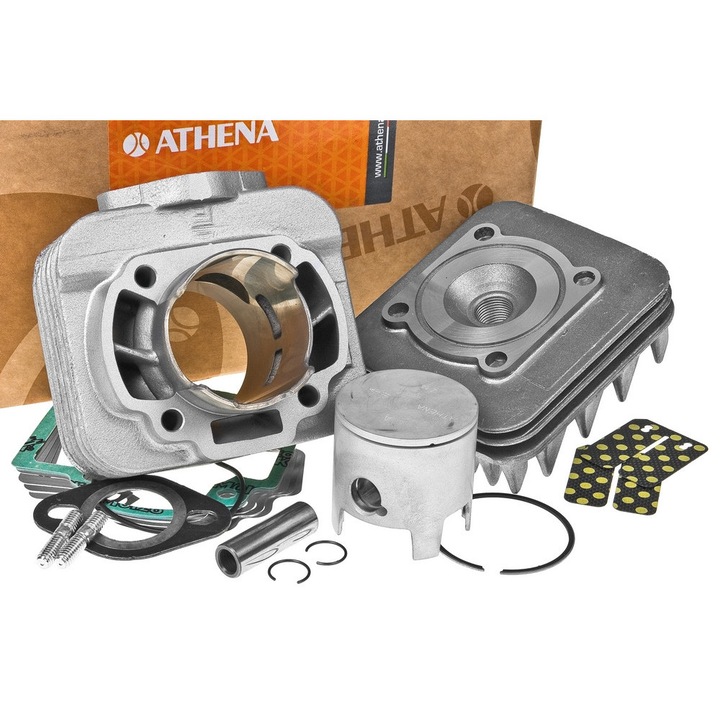 Set cilindru Athena Racing 70cc, 14-16 CP, aluminiu, cu cap, piston, garnituri, cromat