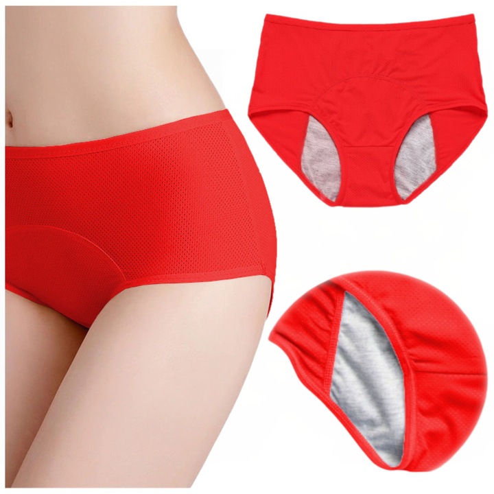 Menstruációs bugyi, 4XL, piros, újrahasználható szett