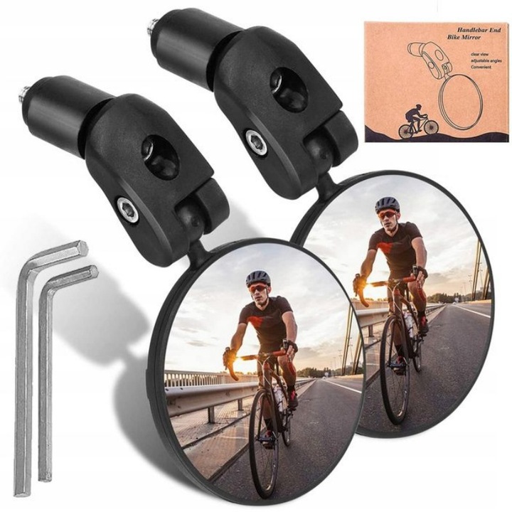 Név: 2 db kerékpár visszapillantó tükör készlet, kormányszárra szerelhető, könnyű, a kerékpáros biztonságért, mountain bike, országúti