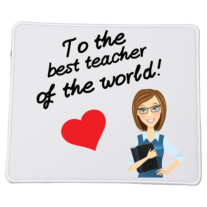 Mousepad pentru profesori, 23x20cm, material durabil, design special pentru educatoare