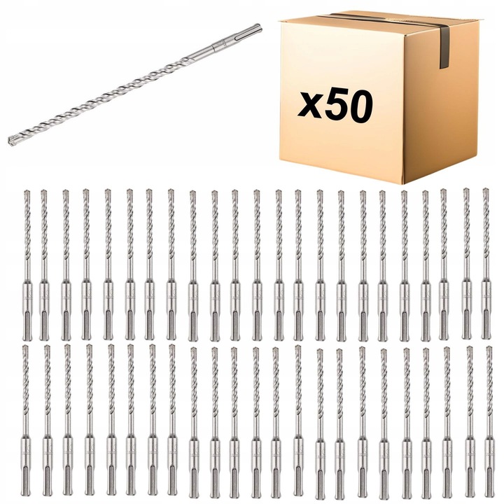 50x burghie pentru beton SDS Plus 6 x 260 mm Quatro S4 GRAFIT