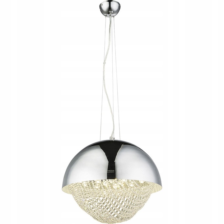 Lampa Suspendata LED Cristal Crom Rotunda 40 cm