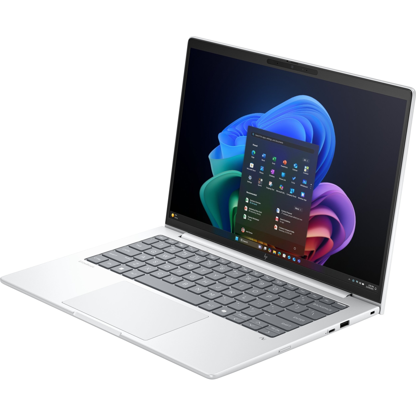Laptop HP EliteBook 8 G1a, 14" WUXGA, AMD Ryzen™ AI 7 PRO 350 pana la 5 GHz, 32 GB RAM DDR5 5600, 1 TB SSD, AMD Radeon Graphics, Windows 11 Pro, Glacier Silver 1 TB