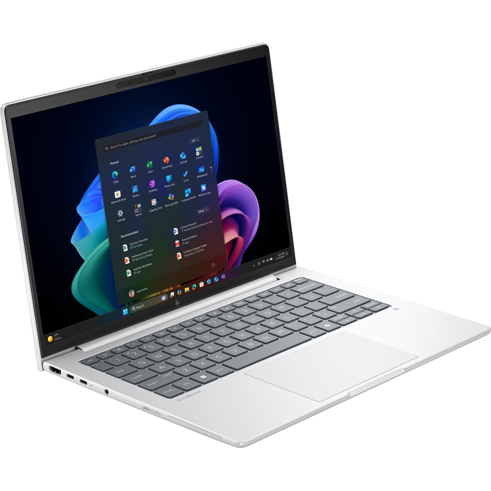 Laptop HP EliteBook 8 G1a, 14" WUXGA, AMD Ryzen™ AI 7 PRO 350 pana la 5 GHz, 32 GB RAM DDR5 5600, 1 TB SSD, AMD Radeon Graphics, Windows 11 Pro, Glacier Silver 1 TB