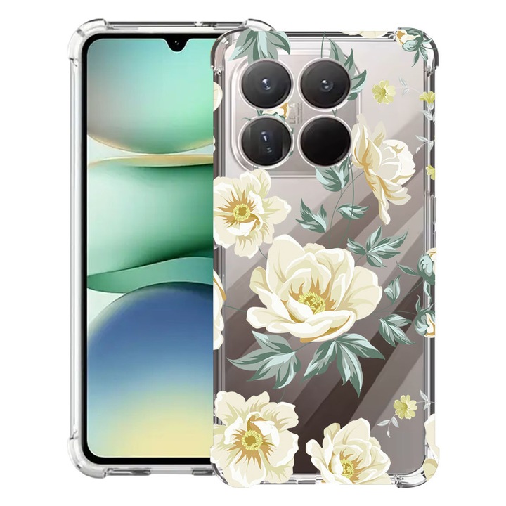 BestCase® Husa Anti Shock 1.5mm Compatibil cu Motorola Moto G86 Power, cu Design Flowers, Reinforced 4 Corners, 3119591 AS 126