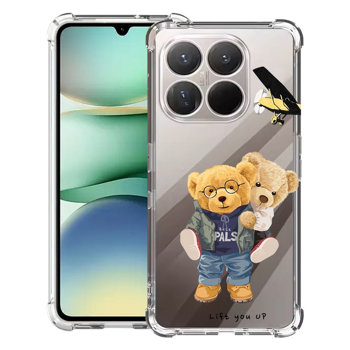 BestCase® Husa Anti Shock 1.5mm Compatibil cu Motorola Moto G86 Power, cu Design Teddy Bear Lift me up, Reinforced 4 Corners, 3119591 AS 933