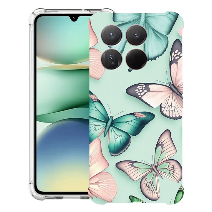 BestCase® Husa Anti Shock 1.5mm Compatibil cu Motorola Moto G86 Power, cu Design Butterfly Pattern, Reinforced 4 Corners, K2 3119591 AS 1227