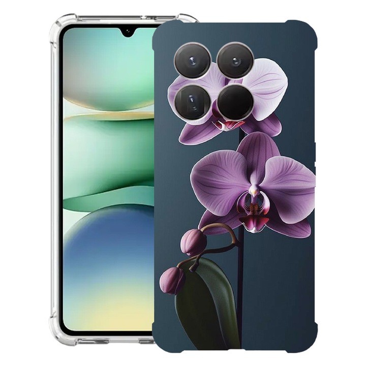 BestCase® Husa Anti Shock 1.5mm Compatibil cu Motorola Moto G86 Power, cu Design Mov Orchid, Reinforced 4 Corners, 3119591 AS 1404