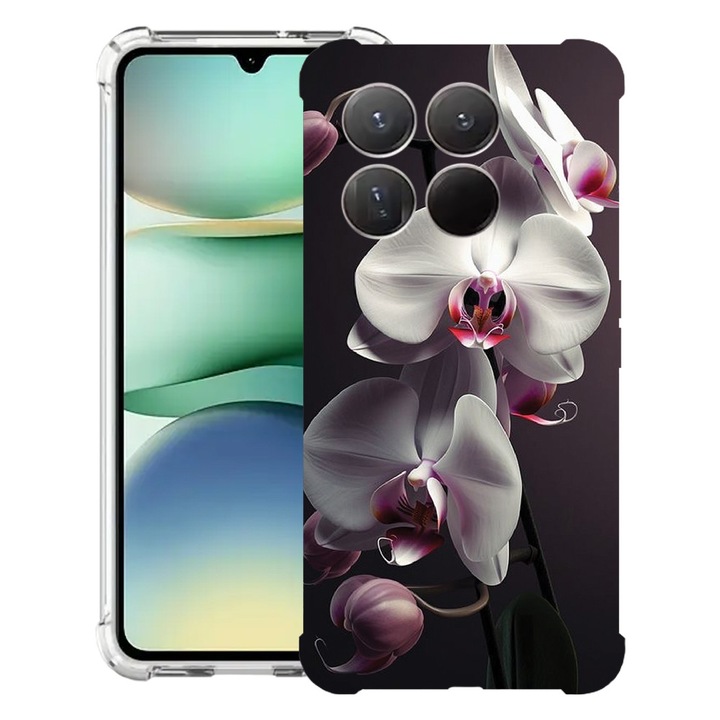 BestCase® Husa Anti Shock 1.5mm Compatibil cu Motorola Moto G86 Power, cu Design White Orchid, Reinforced 4 Corners, 3119591 AS 1402