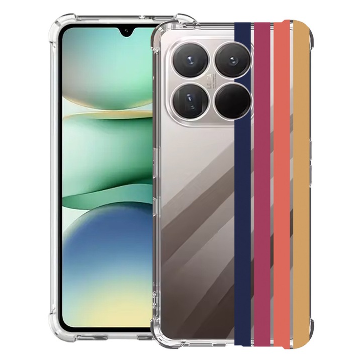 BestCase® Husa Anti Shock 1.5mm Compatibil cu Motorola Moto G86 Power, cu Design Retro Lines, Reinforced 4 Corners, 3119591 AS 1478