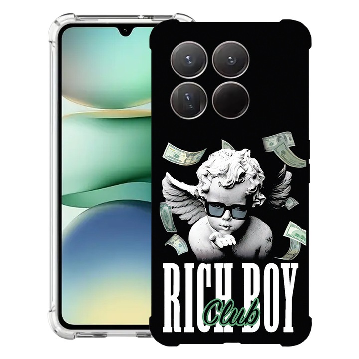 BestCase® Husa Anti Shock 1.5mm Съвместим с Motorola Moto G86 Power, с дизайн Rich Boy Club, Подсилени 4 ъгъла, 3119591 AS 1457