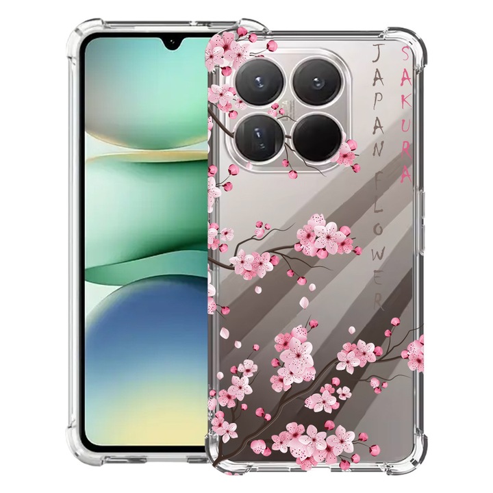 BestCase® Husa Anti Shock 1.5mm Compatibil cu Motorola Moto G86 Power, cu Design Cherry Blossom, Reinforced 4 Corners, 3119591 AS 1834