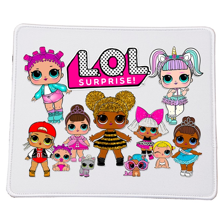 Mousepad LOL Surprise No.5, 23x20cm, material durabil, design colorat