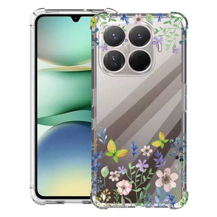 BestCase® Husa Anti Shock Compatibil cu Xiaomi 15T Pro, cu Design Butterfly Flowers, Reinforced 4 Corners, 2100001 AS 95
