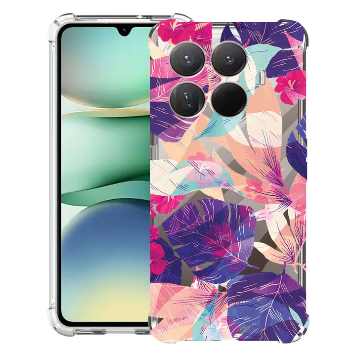 BestCase® Husa Anti Shock Compatibil cu Xiaomi 15T Pro, cu Design Tropical Flowers, Reinforced 4 Corners, 2100001 AS 71
