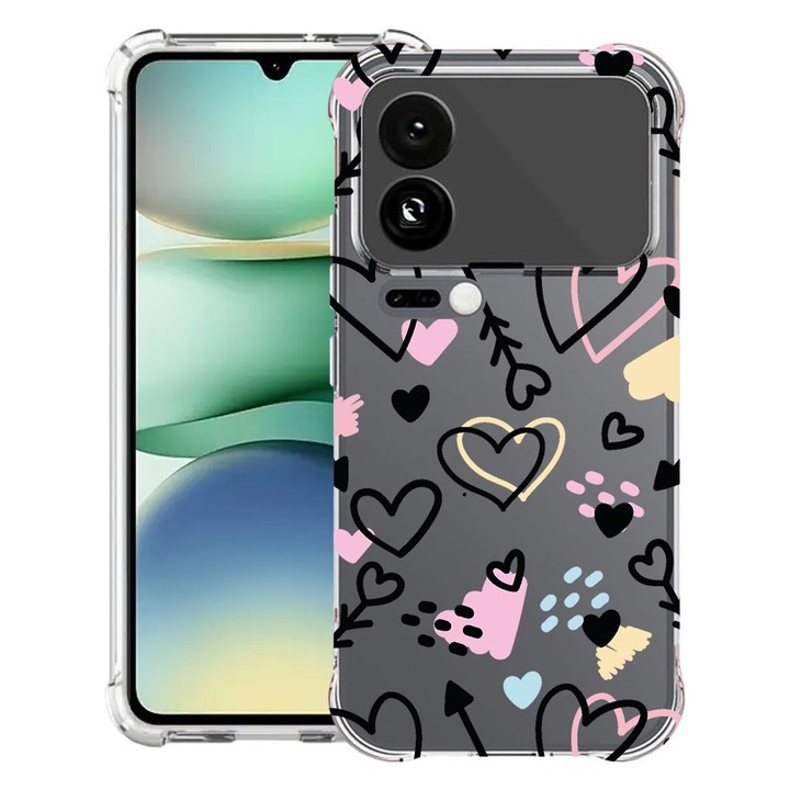 BestCase® Противошоков калъф, съвместим с Xiaomi 17 Pro Max, с дизайн Love Symbols, подсилени 4 ъгъла, 2099998 AS 764