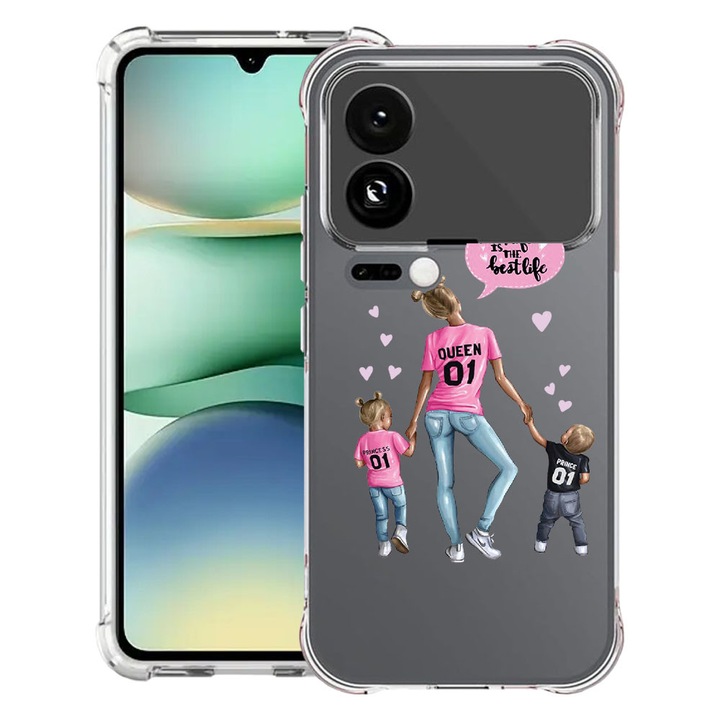 BestCase® Ütésálló tok Xiaomi 17 Pro készülékkel kompatibilis, Mom Life Boy And Girl designnal, megerősített 4 sarokkal, 2099997 AS 557