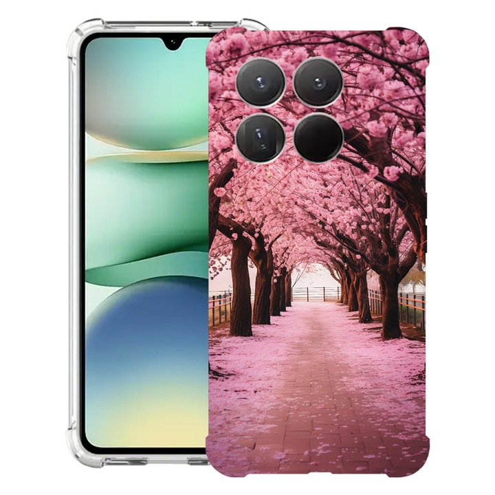 BestCase® Husa Anti Shock 1.5mm Compatibil cu Motorola Moto G86 Power, cu Design Cherry Blossom Trees, Reinforced 4 Corners, 3119591 AS 1379