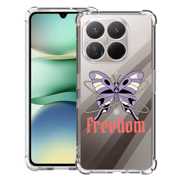 BestCase® Husa Anti Shock 1.5mm Compatibil cu Motorola Moto G86 Power, cu Design Freedom - Butterfly, Reinforced 4 Corners, 3119591 AS 1500