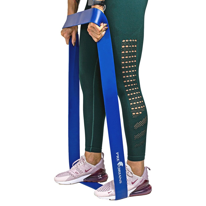 Banda fitness Pretorians, 64mm, 28-68kg, albastra