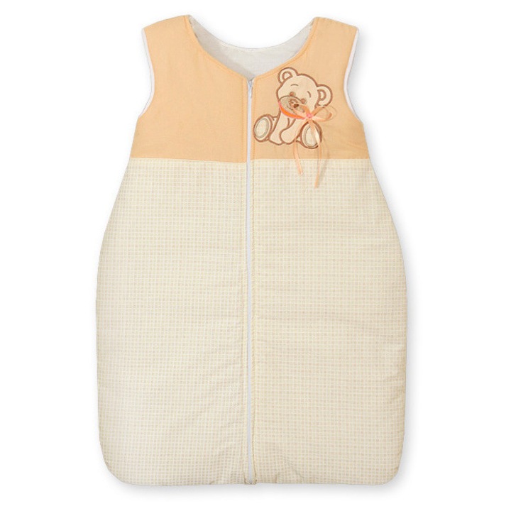 Sac de dormit pentru copii My Sweet Baby, TOG 2.5, bumbac, 6-12 luni, culoare piersica, 72x40x50cm