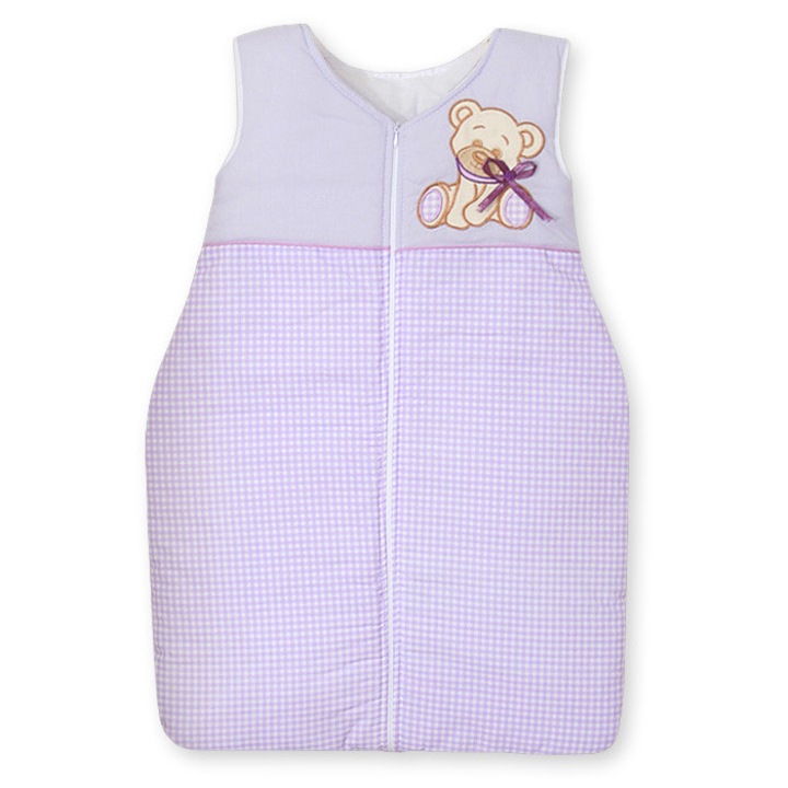 Sac de dormit pentru copii My Sweet Baby, TOG 2.5, bumbac, 72x40x50cm, pentru 6-12 luni, mov