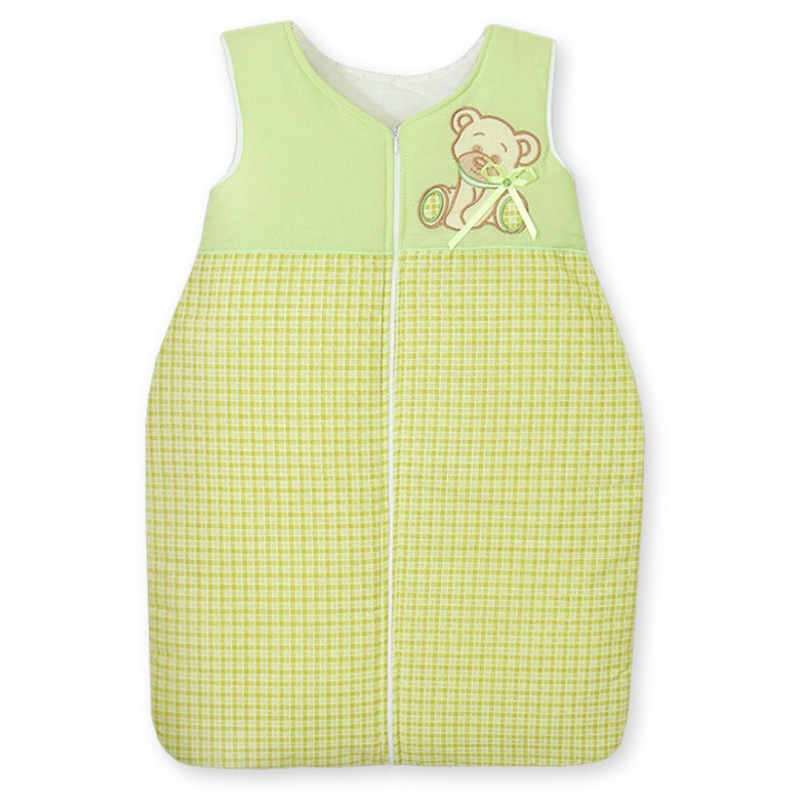 Sac de dormit pentru copii My Sweet Baby, TOG 2.5, bumbac, verde, 6-12 luni