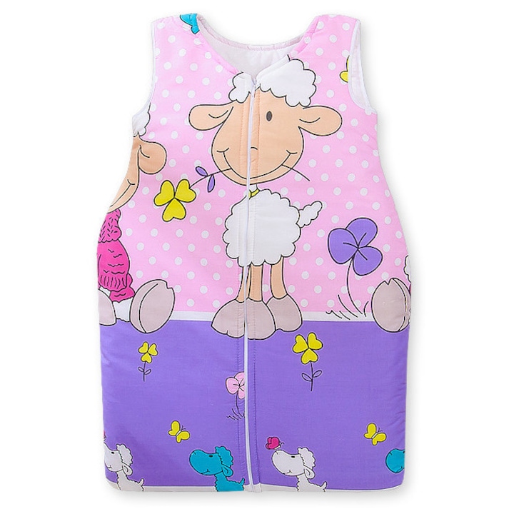 Sac de dormit Bobono, TOG 2.5, bumbac, 6-12 luni, multicolor, 72x50cm
