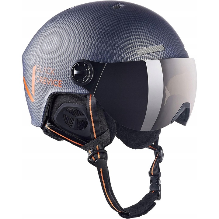 Casca schi Black Crevice Gstaad Carbon S 51-54cm, vizor S2, In-Mold