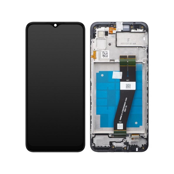 Display cu Touchscreen Samsung Galaxy A03 A035 cu Rama Versiune G Negru Service Pack GH81-21626A