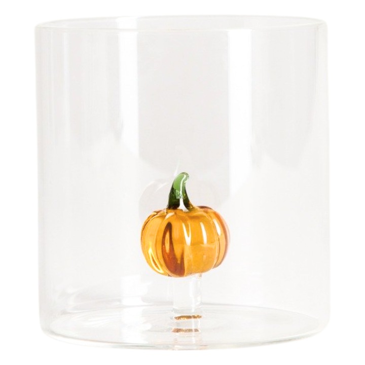 Cana cu decoratiune dovleac 0,35 l, Homla, sticla borosilicata