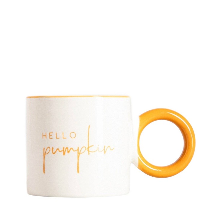 Cana LUKON hello pumpkin 0,3 l, portocalie, din portelan de calitate