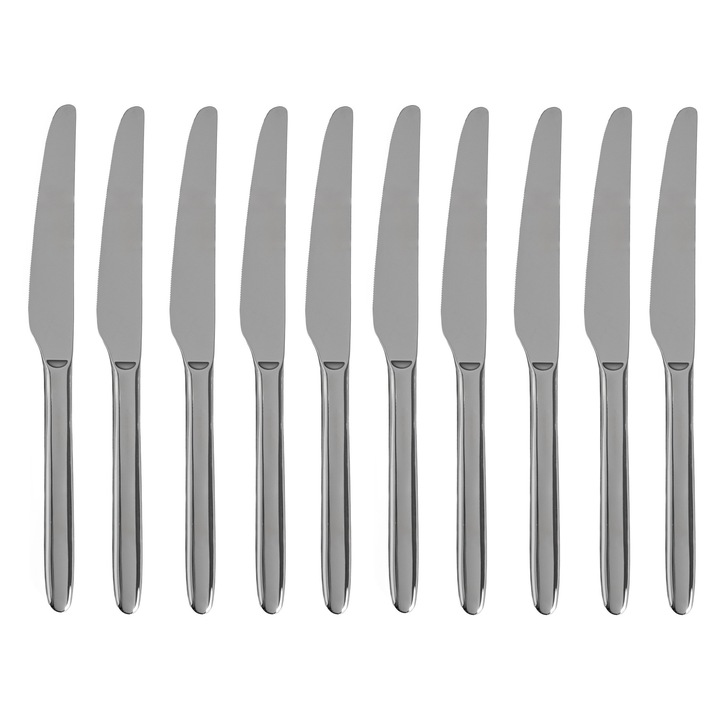 Set de cutite, Homla, 10 bucati, argintii, 23,5cm