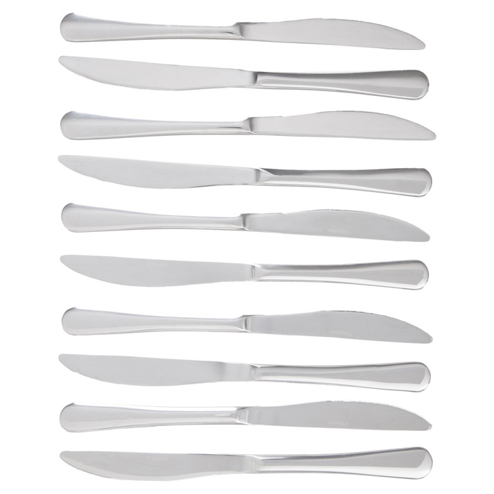 Set cutite, Homla, 10 piese, argintiu, 23,2cm