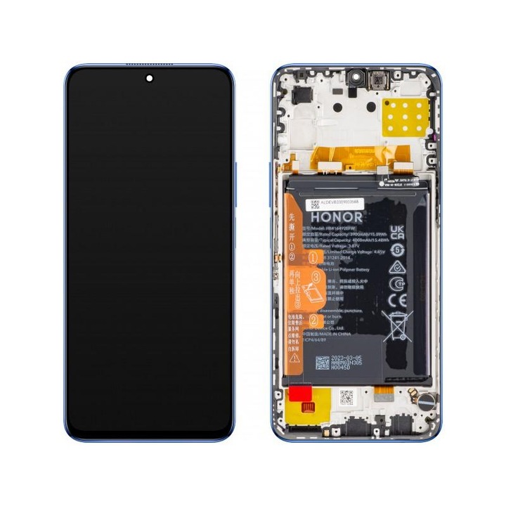 Display cu Touchscreen Honor X8 4G cu Rama si Acumulator Albastru (Ocean Blue) Service Pack 0235ACDR