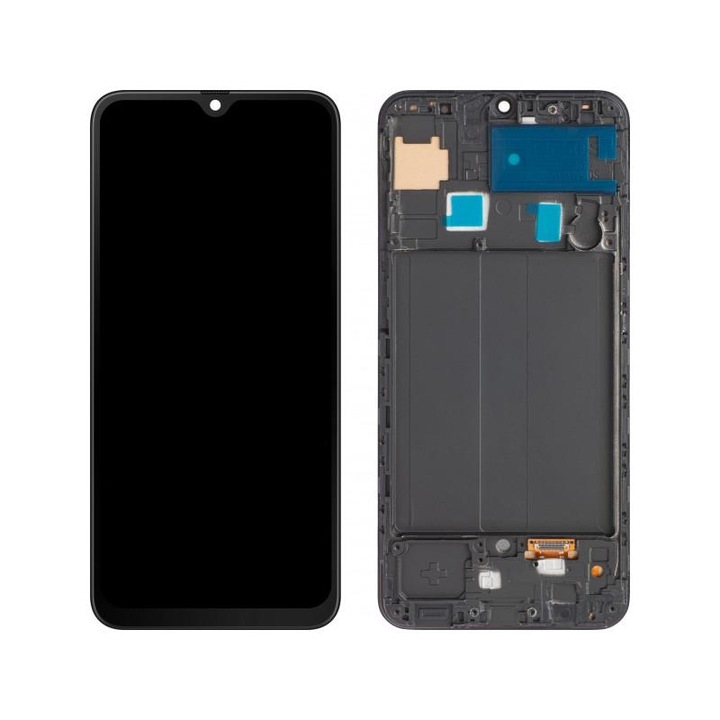 Display cu Touchscreen MP compatibil cu Samsung Galaxy A50 A505 cu Rama Negru