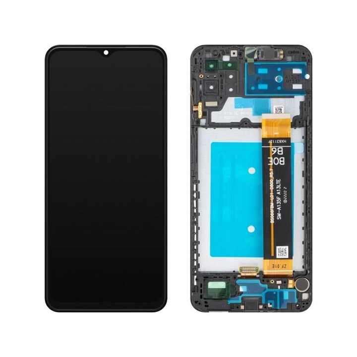 Display cu Touchscreen MP compatibil cu Samsung Galaxy A13 A135 / A13 A137 / M13 M135 cu Rama Negru