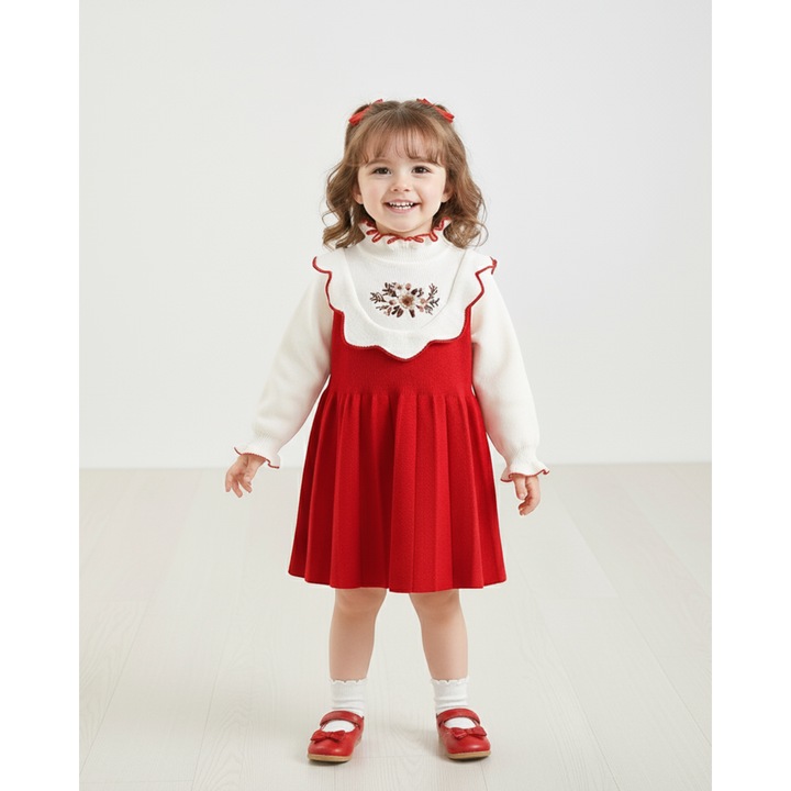 Rochie Fetite Rosie cu Broderie Freya