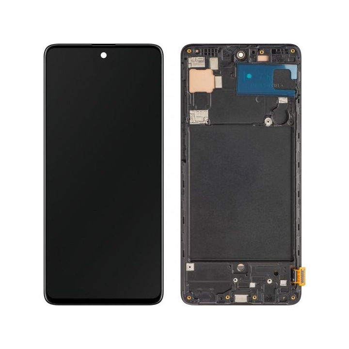 Display cu Touchscreen MP compatibil cu Samsung Galaxy A71 A715 cu Rama Negru