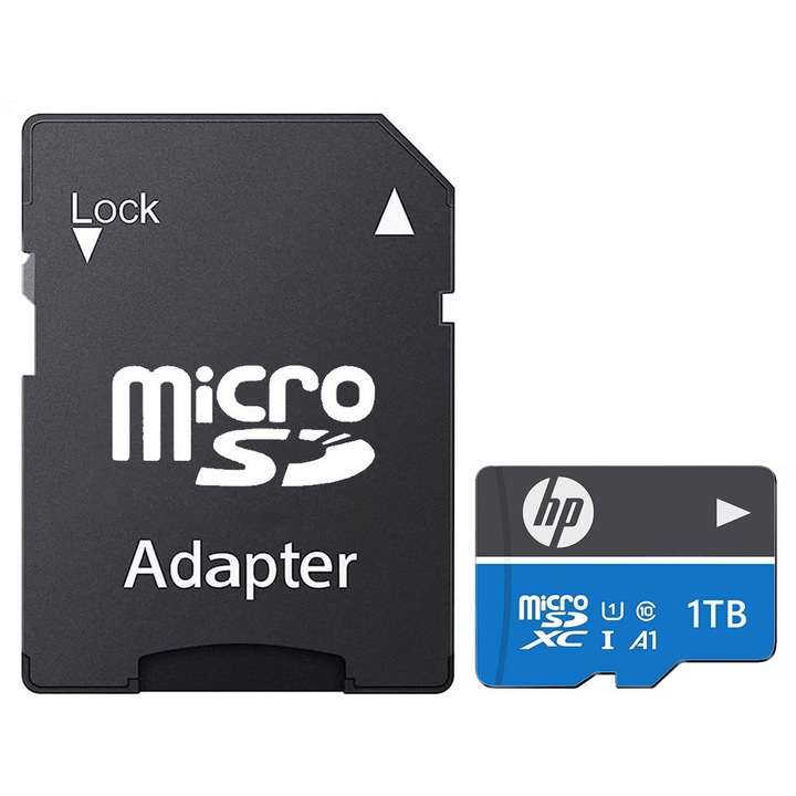 Карта памет MicroSDXC HP 1TB, 100MB/s, Клас 10, с адаптер