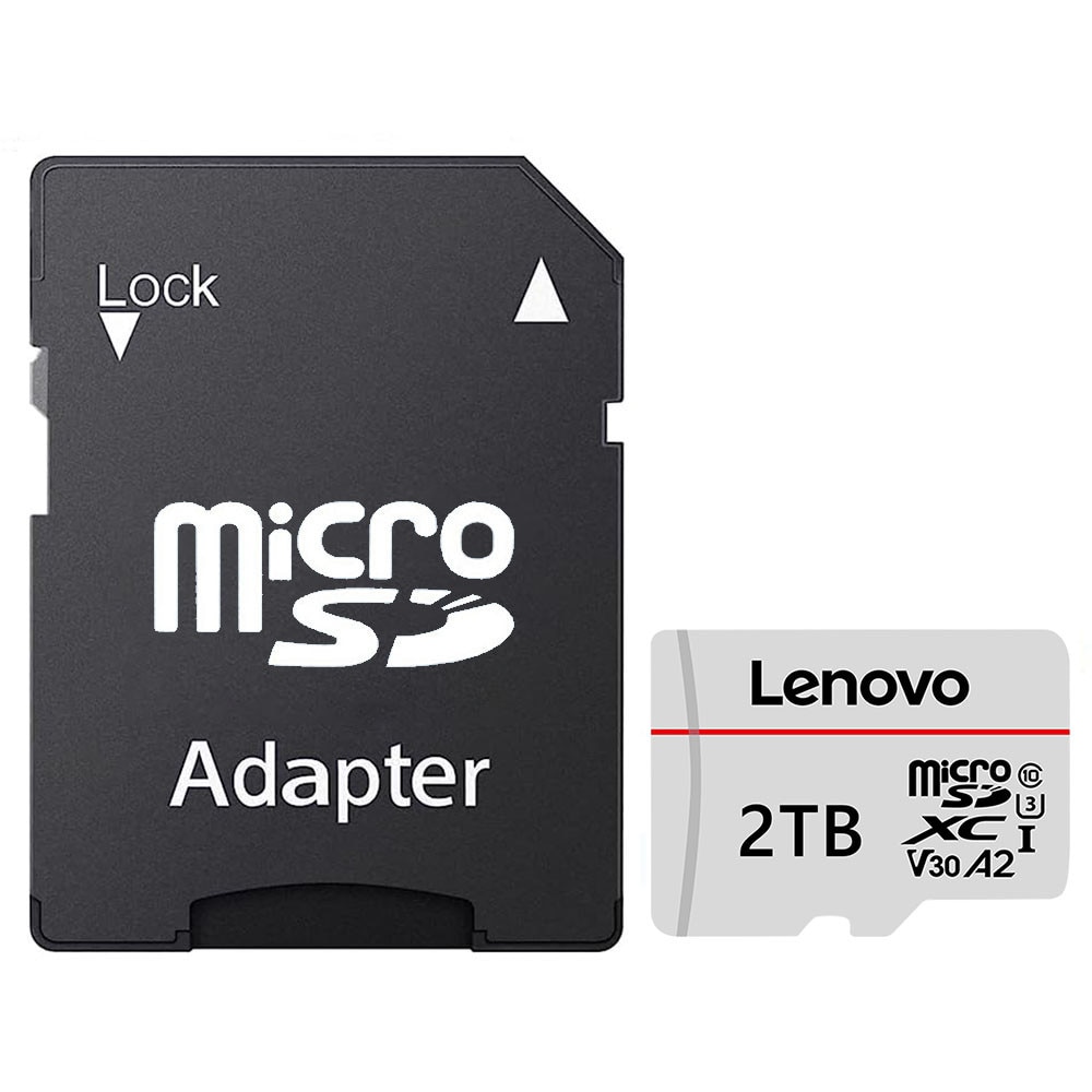 Card MicroSDXC Lenovo 2TB UHS-I A2 V30 cu adaptor SD, viteze 100MB