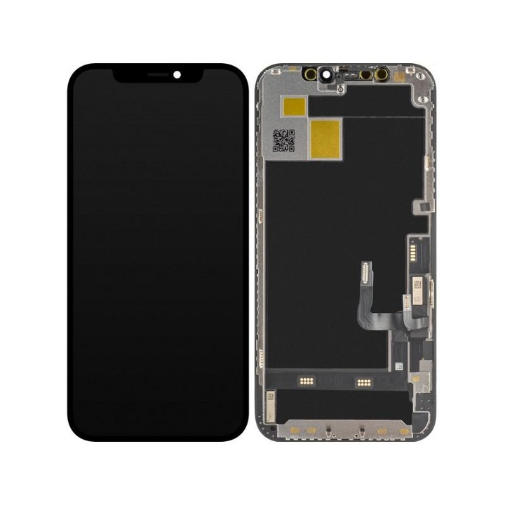Display cu Touchscreen JK pentru Apple iPhone 12 / 12 Pro cu Rama Versiune OLED IC Movable Negru