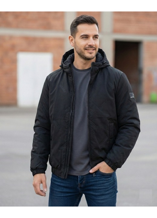 Geaca Barbati negru cu Gluga detasabila 7986 13422, Negru
