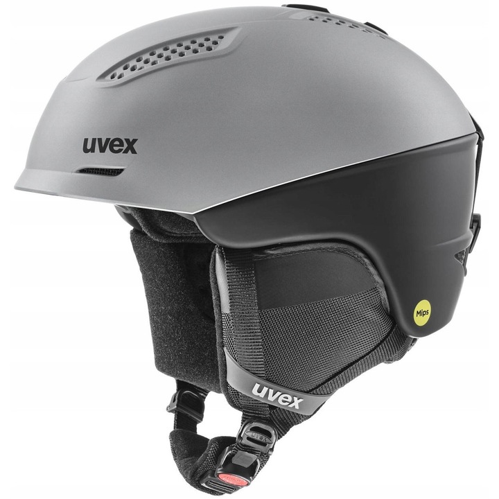 Casti protectie sport Uvex Ultra Mips Rhino, negru mat, S (51-55cm), constructie hibrida, sistem de ventilatie ajustabil