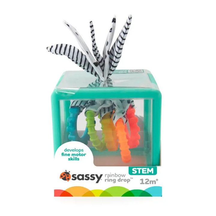 Cub senzorial, Sassy, multicolor, 10x10x10 cm